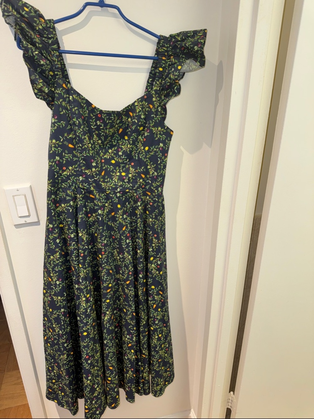 Hill House Navy Daphne Dress in midnight garden print